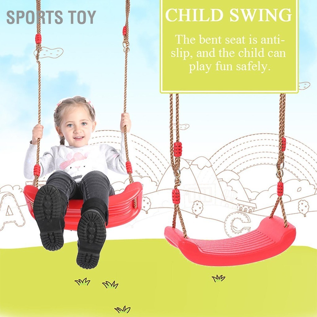 Sports Toy Child Outdoor Plastic Bent Swing Seat for Kid Backyard Kindergarten Playground