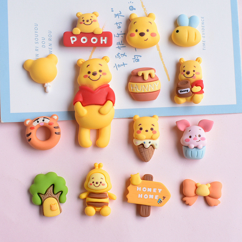 ขายดี ใหม่ เคสโทรศัพท์มือถือเรซิ่น ลายการ์ตูนหมีพูห์ diy อุปกรณ์เสริม สําหรับรองเท้า pj710