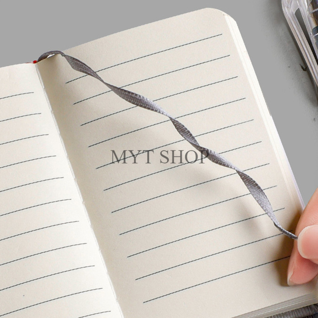สมุดโน๊ต มีสายรัด ปกหนัง ขนาด A6 มีเส้น 100 แผ่น 200 หน้า จดบันทึก เขียนไดอารี่ พร้อมส่งในไทย