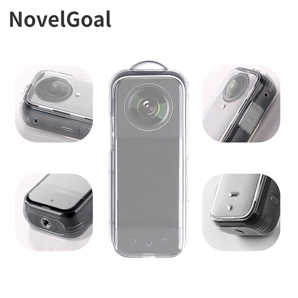 Novelgoal ตัวป้องกัน แบบยืดหยุ่น สําหรับ Insta360 One X3 นิ่ม TPU ป้องกันรอยขีดข่วน เคสป้องกันกล้อง อุปกรณ์เสริม