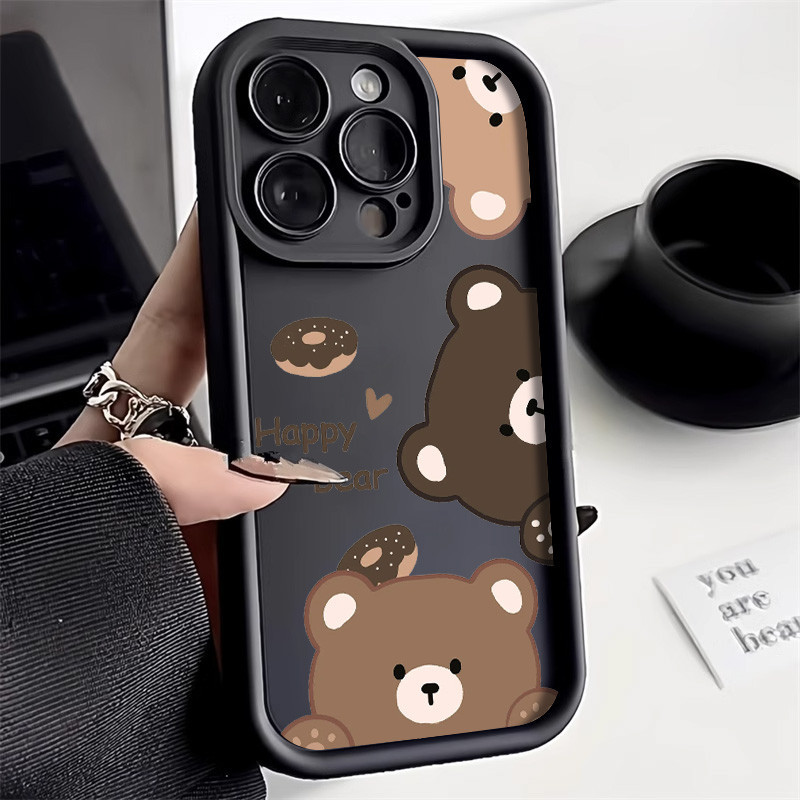 INS เคส For Vivo V40 Y28 Y30 Y17S Y21 V30 Y16 Y17 Y20 Y15S Y22S V27 Y36 Y27 Y02 Y33S Y22 Y35 V20 Pro 5G Bear กันกระแทก
