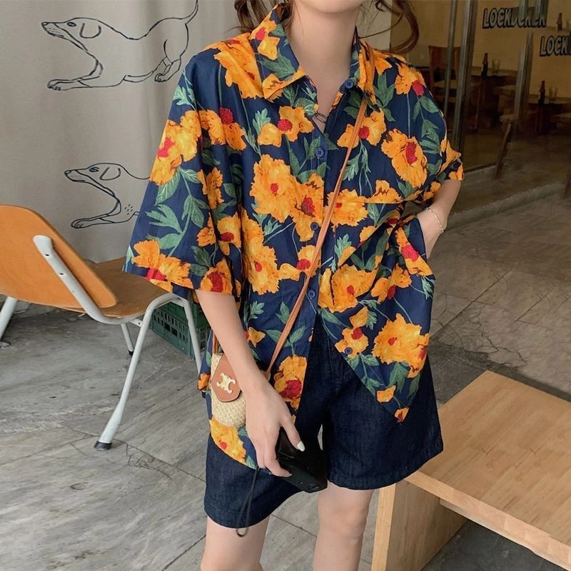 เสื้อสงกรานต์ผู้หญิง ลายดอก คอปก แขนสั้น ผ้าไหมอิตาลี thumbnail 10
