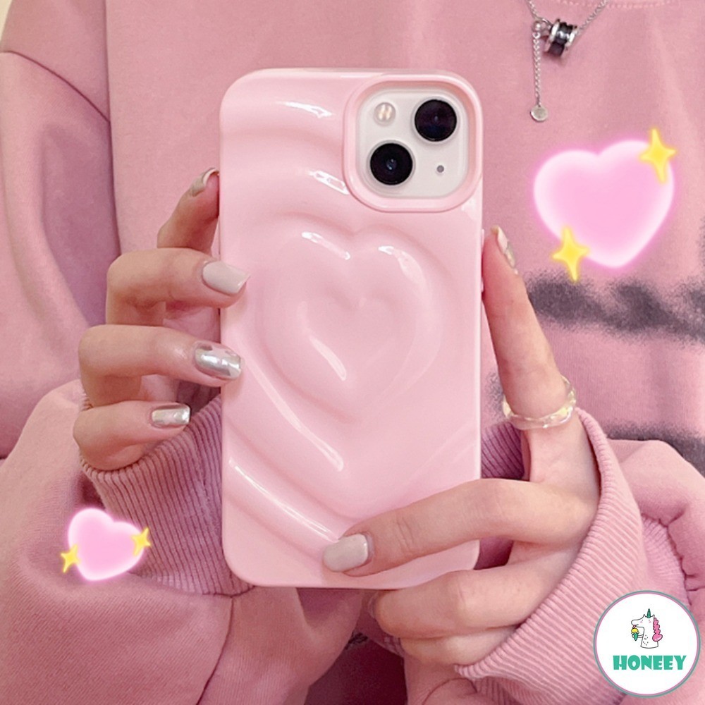 3d Love Heart เคสโทรศัพท์สําหรับ IPhone 11 16 ปลอก 16promax Ip 15 13 12 11 Pro Max 14 Pro Max กันกระแทก Soft TPU ฝาหลังโทรศัพท์มือถือ