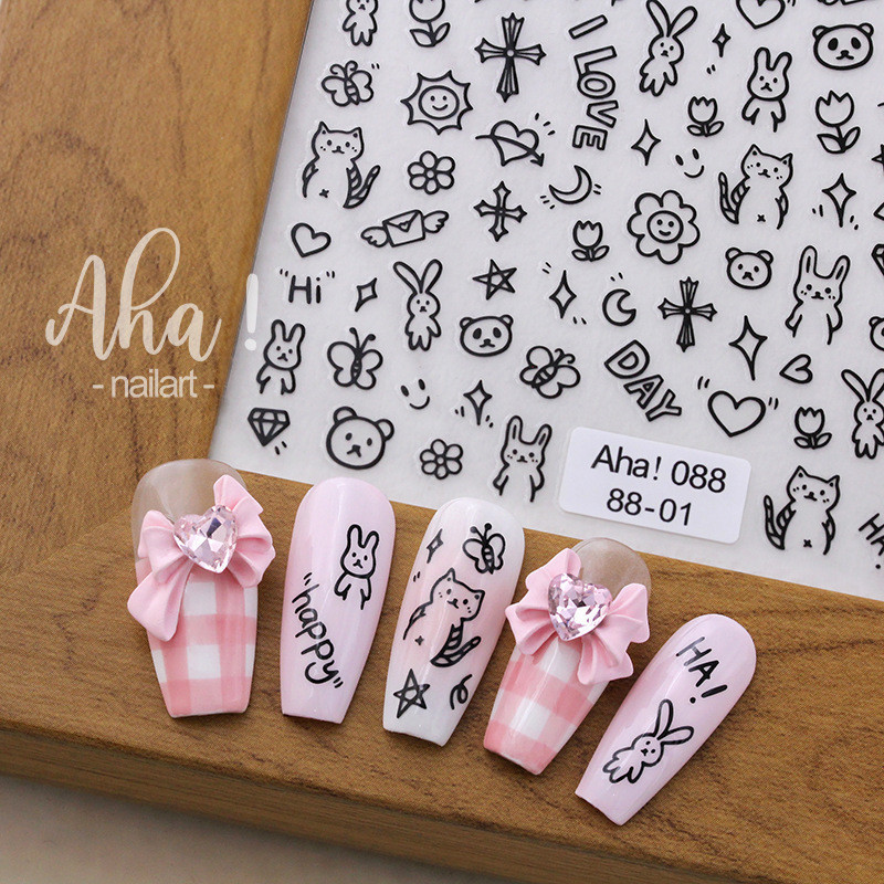ร้านไทย  Aha สติ๊กเกอร์ติดเล็บแบบบาง ลายการ์ตูสุนัข แมว โบว์ หมี กันน้ำ มีมากกว่า 30 แบบ ลายน่ารัก สุดฮิต ติดเล็บเด็ก ราคา ถูกที่สุด ดีลบีเคเค แกลเลอรีภาพที่ 6