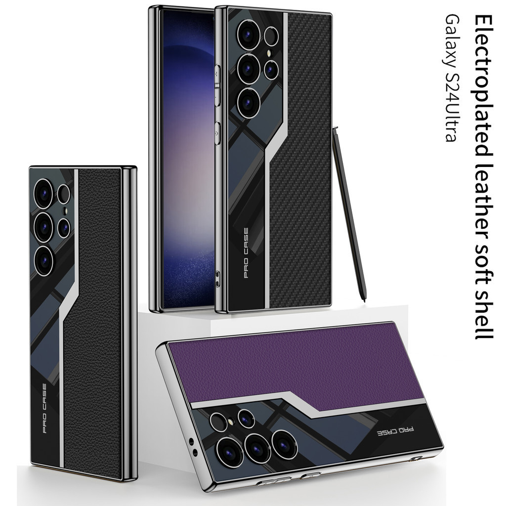 เคสหนัง TPU นิ่ม บางพิเศษ กันกระแทก อุปกรณ์เสริม สําหรับ Samsung Galaxy S24 Ultra S23 Plus