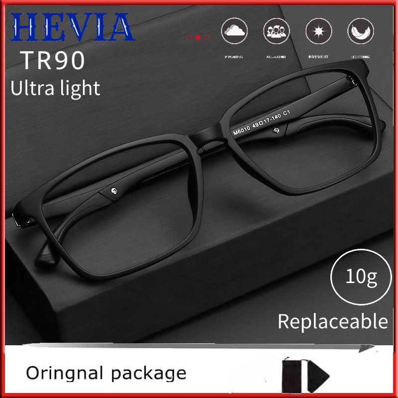 Hevia TR90 กรอบแว่นตา แบบเต็มหน้า เบาพิเศษ ยืดหยุ่น ใส่สบาย สําหรับผู้ชาย PT068