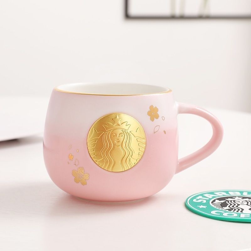 ★แก้วกาแฟ Starbucks ลายดอกซากุระ สีชมพู หรูหรา ระดับไฮเอนด์