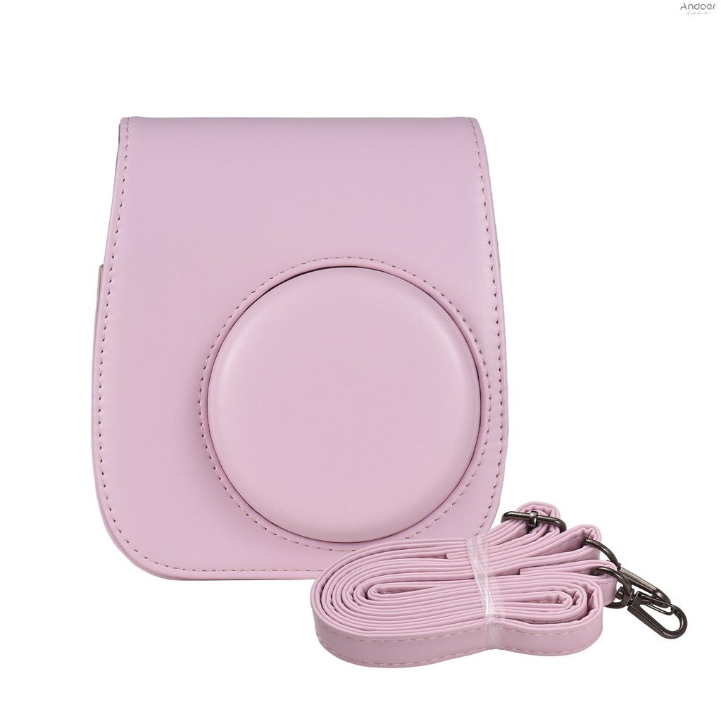 กระเป๋ากล้อง หนัง PU หัวเข็มขัดแม่เหล็ก พร้อมสายคล้องไหล่ สําหรับ Fujifilm Instax Mini 12 11 9 8