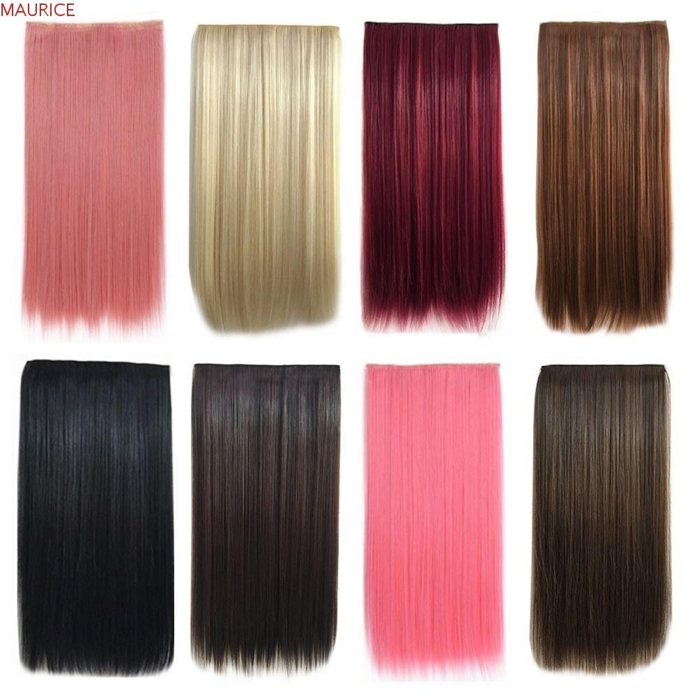 Maurice กิ๊บติดผมยาวตรง ผมปลอม ธรรมชาติ 5 คลิป ต่อผม หนา สีแดง ไร้รอยต่อ หลากสี สําหรับผู้หญิง / เด็กผู้หญิง