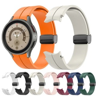 No Gap สายซิลิโคนสําหรับ Samsung Galaxy Watch FE/6/5/4 40 มม.44 มม.5 Pro 45 มม.Original สร้อยข้อมือแม่เหล็กสําหรับนาฬิกา 4 เข็มขัดคลาสสิก
