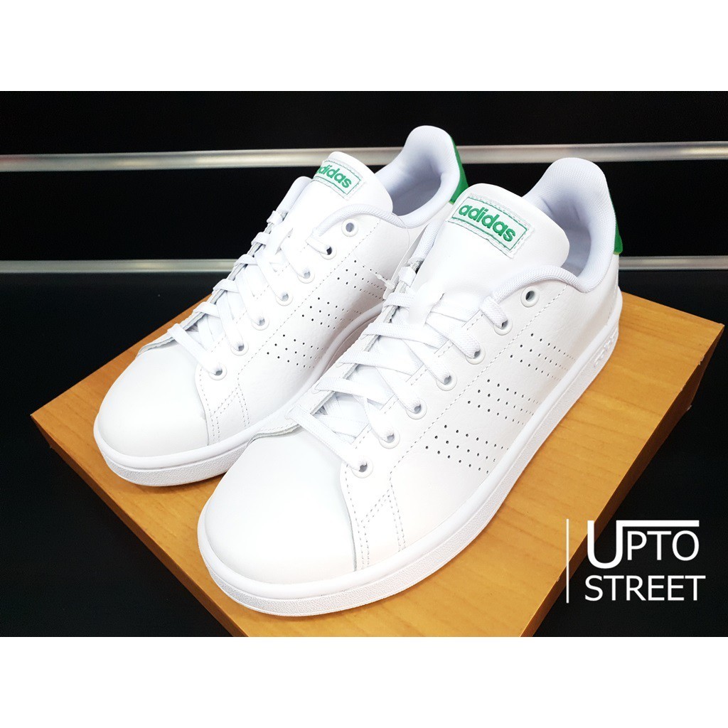 รองเท้าขัดมัน ** ลดล้างสต็อค ** [ของแท้100%]  Adidas Men Sneakers รองเท้าผ้าใบ ผู้ชาย หนังสีขาว Adva