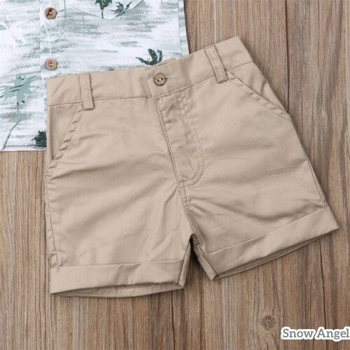 Baby Boy tidding Outfit Summer Set เสื้อยืดแขนสั้นพิมพ์ลายต้นมะพร้าว + กางเกงขาสั้นกระดุมกระเป๋าสีกากี - รูปที่ 5