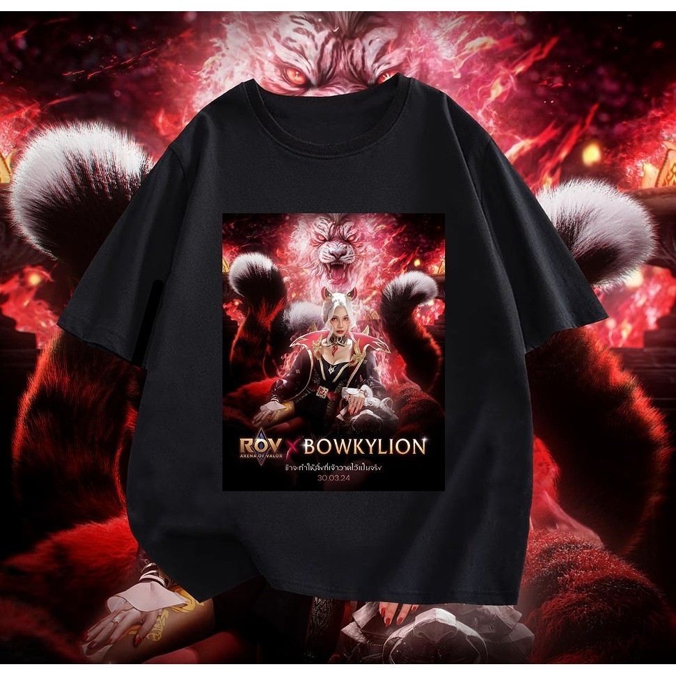 R ROV X BOWKYLION 2024 เสื้อยืด ทรงหลวม พิมพ์ลาย ไซซ์ S-5XL
