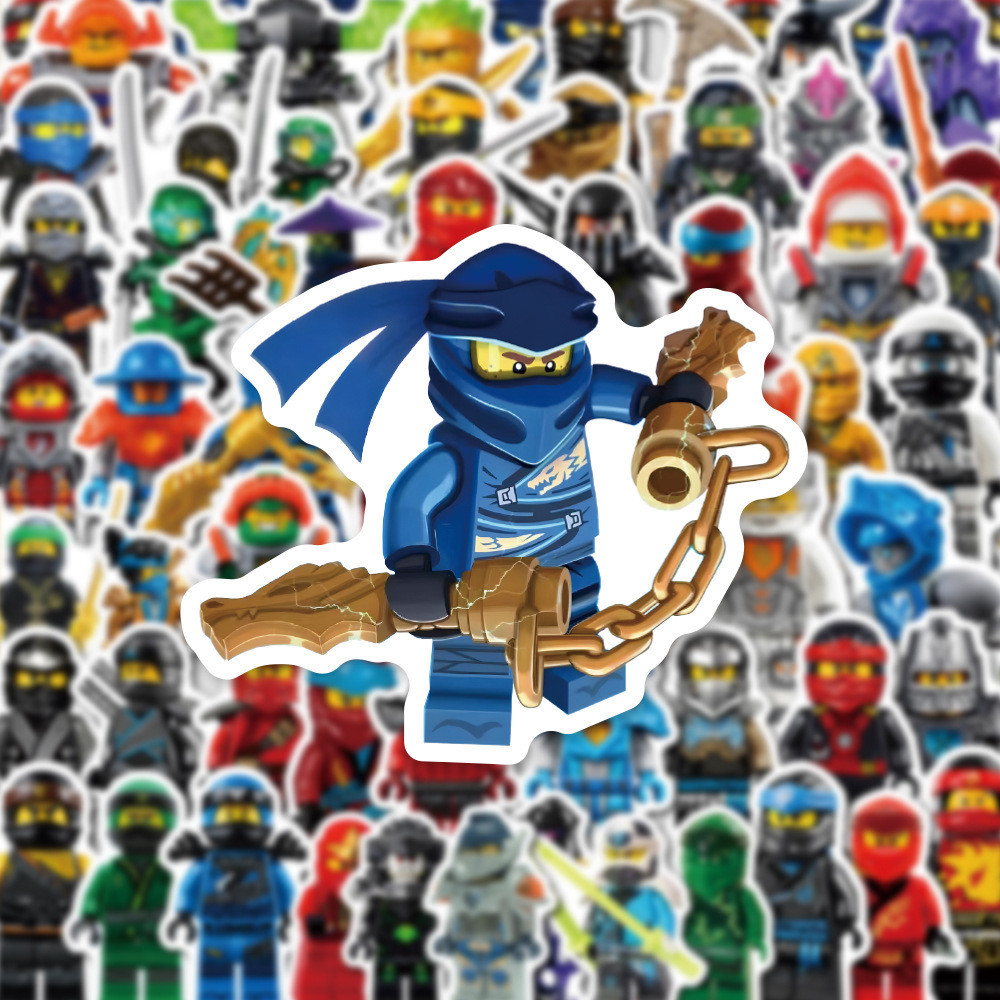 💥พร้อมส่ง💥LEGO Ninjago เลโก้ นินจาโก sticker game สติกเกอร์กันน้ำรูปแบบที่แตกต่างกัน 50-100ชิ้น