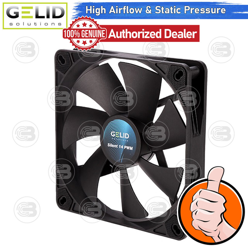 [CoolBlasterThai] GELID Silent 14 PWM Black PC Fan Case size 140 mm. ประกัน 3 ปี (FN-PX14-16)