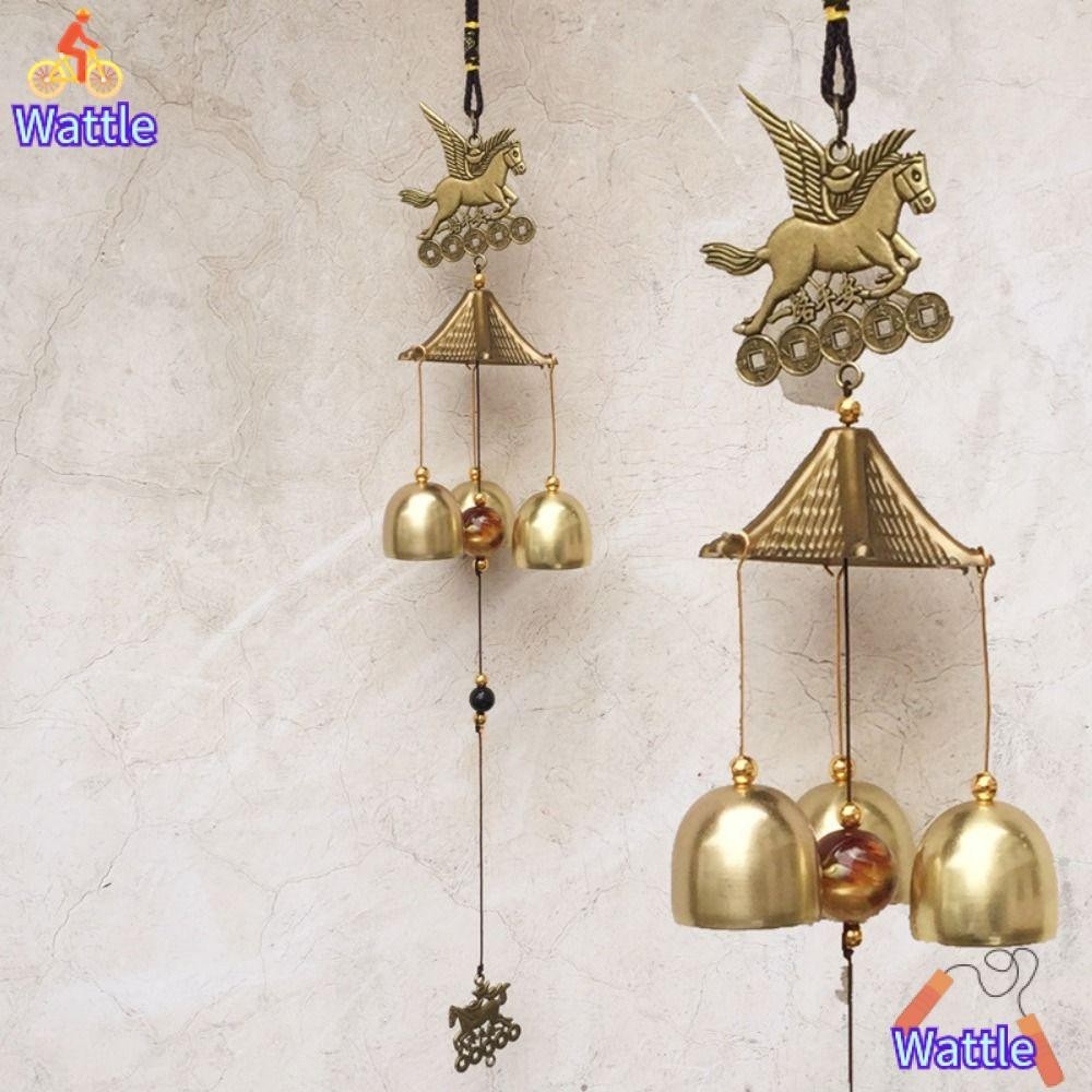 Wattle โมบายกระดิ่งลม ทองแดง สไตล์เรโทร สําหรับแขวนตกแต่งบ้าน สวน DIY
