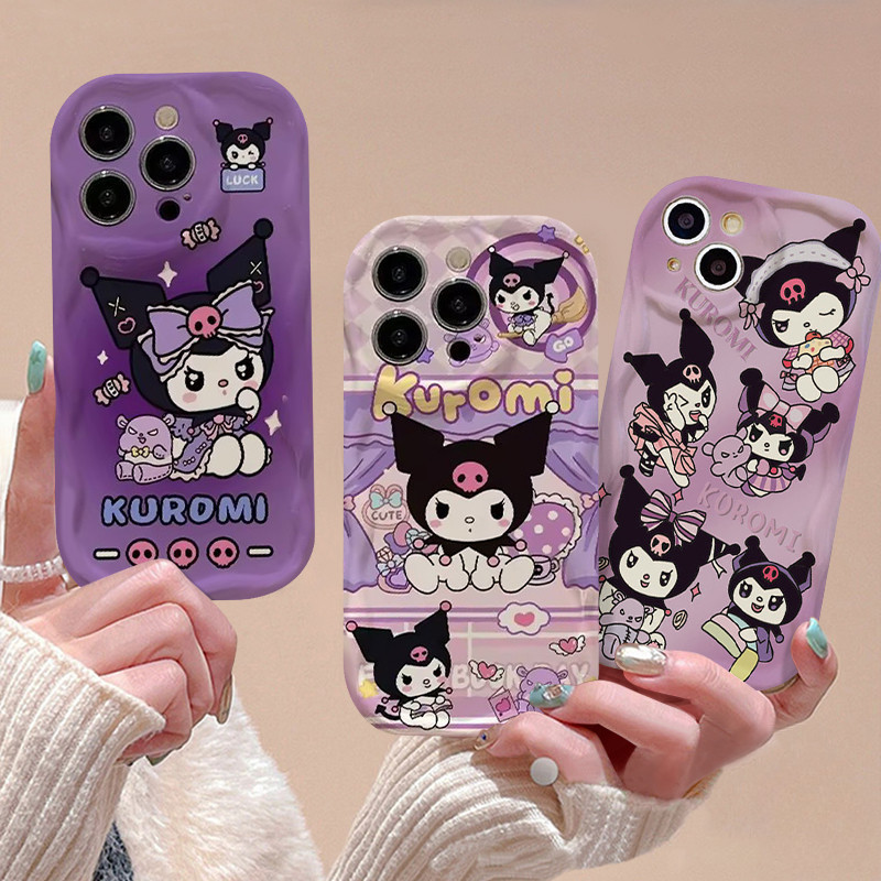 【 สต ๊ อกพร ้ อม 】เคสโทรศัพท์มือถือนิ่ม ขอบโค้ง การ์ตูน ซานริโอคูโลมิ 3D สําหรับ IPhone XR 8 7 6 6S Plus 7Plus 13 11 14 12 Pro MAX X XS MAX