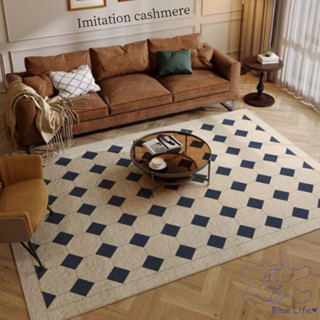 พรมปูพื้น ผ้าแคชเมียร์เทียม แบบหนา ลายสก๊อต สไตล์วินเทจ กันล…