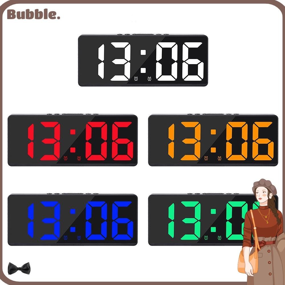 Bubble นาฬิกาอิเล็กทรอนิกส์ นาฬิกาข้างเตียง นาฬิกาตั้งโต๊ะ ไฟแบ็คไลท์ ปฏิทินอุณหภูมิ LED ดิจิทัล