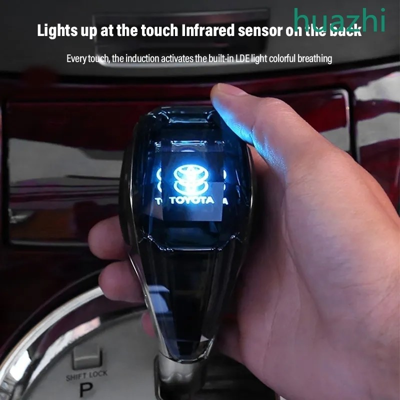 คันเกียร์รถยนต์ LED คริสตัล แบบสากล
