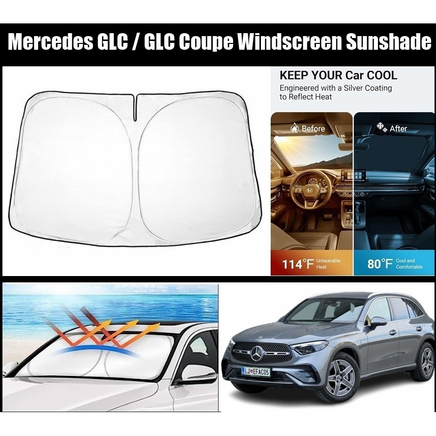 Mercedes GLC GLC Coupe AMG (2017-2025) ฝาครอบบังแดดกระจกหน้ารถแบบ Custom Fit