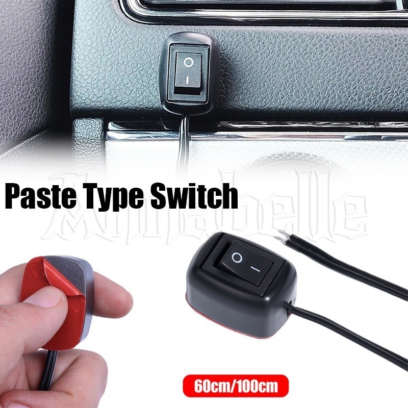 [ขายดี] สวิตช์ปุ่มกดเปิด ปิด ไฟนีออน DC 12V 60 100 ซม. มีกาวในตัว อุปกรณ์เสริม สําหรับรถยนต์