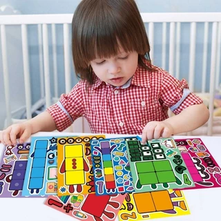 8PCS CartoonDigital Pencil People Stickers Cartoon Creative Stickers Childrens Numberblocks Series Puzzle DIY สติกเกอร์สัตว์น่ารักระเบิดเปลี่ยนสติกเกอร์ปริศนา