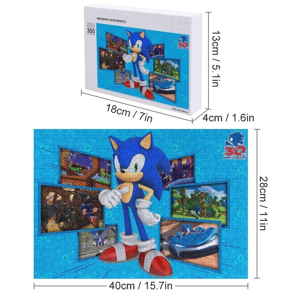 Sonic The Hedgehog 30th Anniversary 3D Screenshot Sega จิ๊กซอว์ปริศนา 1000 ชิ้น 300 ชิ้น และโปสเตอร์ 1:1 รวมจิ๊กซอว์ 500 ชิ้น
