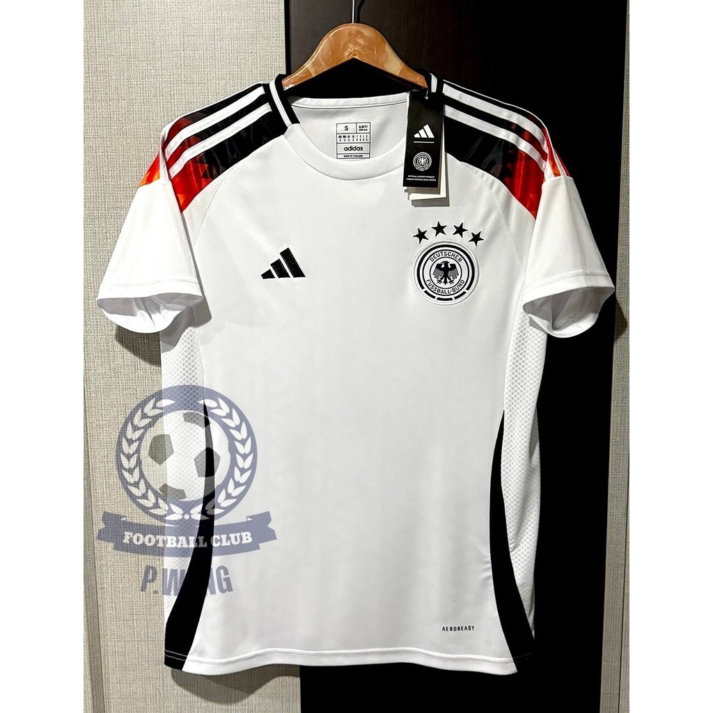 New!! เสื้อฟุตบอลทีมชาติ เยอรมัน Home ชุดเหย้า ยูโร 2024 เกรดแฟนบอล [ 3A ] สีขาว สามารถสกรีนชื่อนักเตะได้