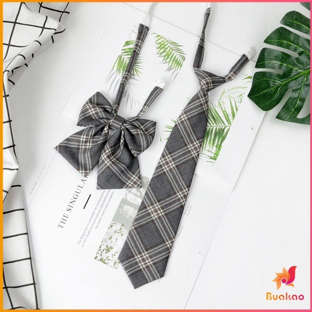 Buakao เนคไทแฟชั่นสำเร็จรูป โบว์นักเรียนญี่ปุ่น JK ปรับขนาดได้ necktie