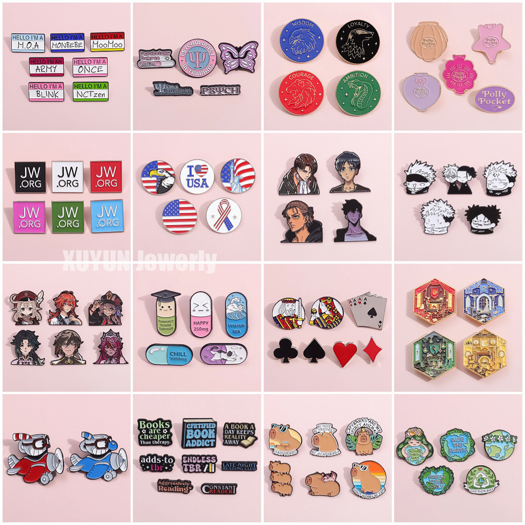 เข็มกลัด โลหะผสม ลายการ์ตูนสัตว์น่ารัก ของขวัญ สําหรับเพื่อน 2-7 ชิ้น ต่อชุด