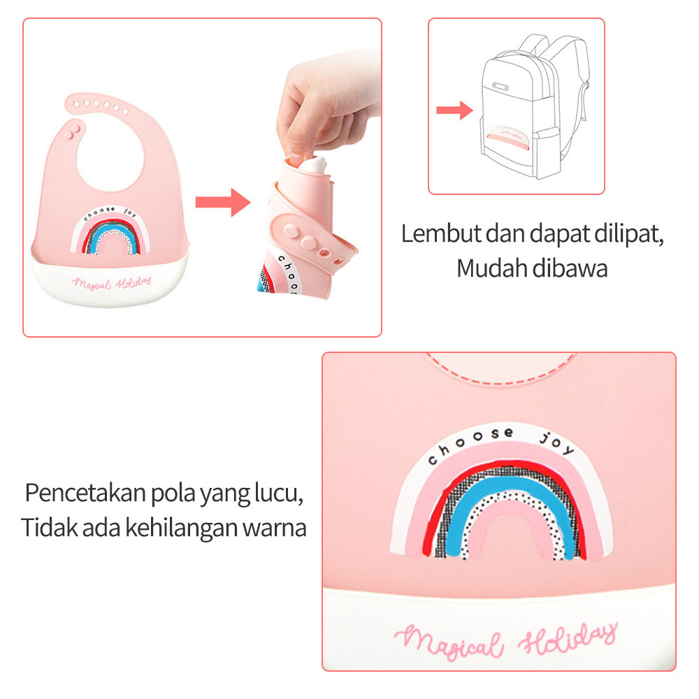 AIKOKY ผ้ากันเปื้อนเด็ก bib ซิลิโคน กันเปื้อน กันเปื้อนเด็ก ผลิตจากซิลิโคน กันน้ํา ปลอดภัยสำหรับเด็ก - รูปที่ 7