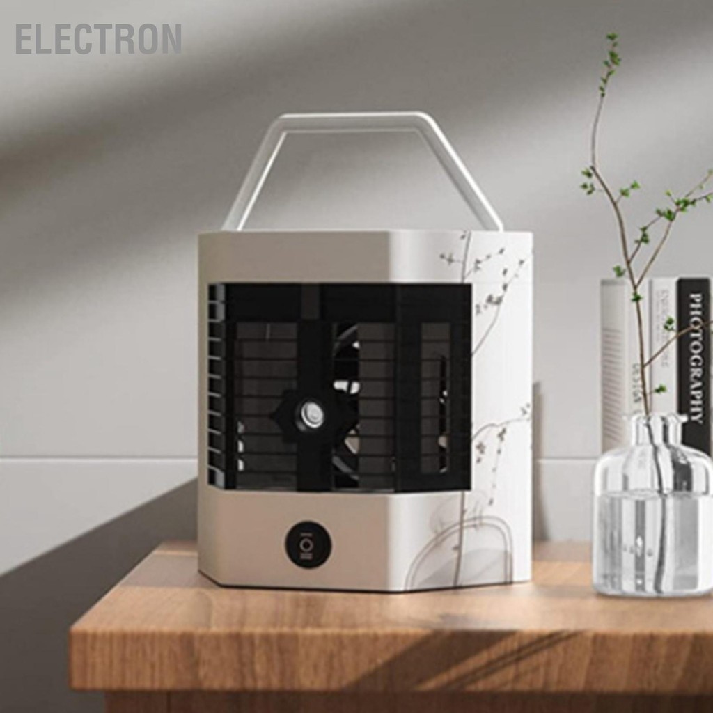 Electron Mini Air Coolerเครื่องปรับอากาศแบบพกพาความชื้นส่วนบุคคลEvaporative Coolerพัดลมสำหรับห้องนอนโต๊ะทำงาน