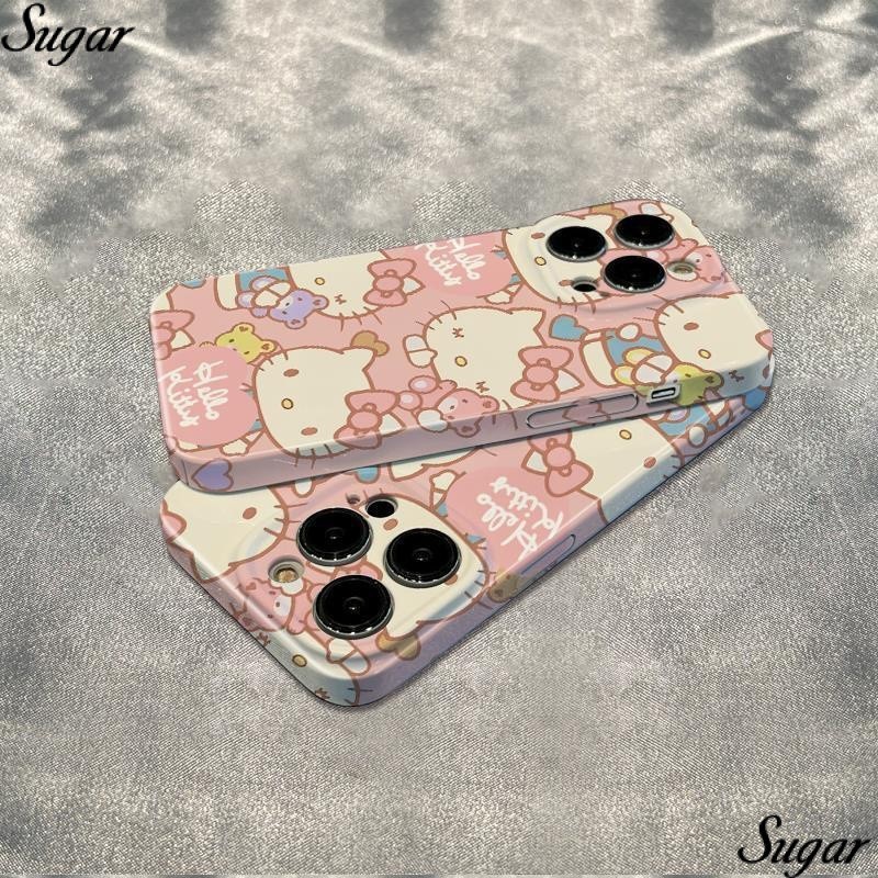 ใหม่ ฟิล์มกันรอยหน้าจอ แบบแข็ง ลายแมวน่ารัก สําหรับ iPhone รุ่นใหม่ล่าสุด PC เคสกันกระแทก รุ่น 15/14 Pro Max 13/12/11 pro/11/XS Max/XR/X|8/ 7 Plus