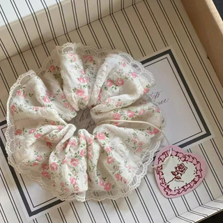 ผู้หญิงดอกไม้พิมพ์ผมผูกเชือกผม Scrunchies ยางหางม้าเครื่องประดับผม