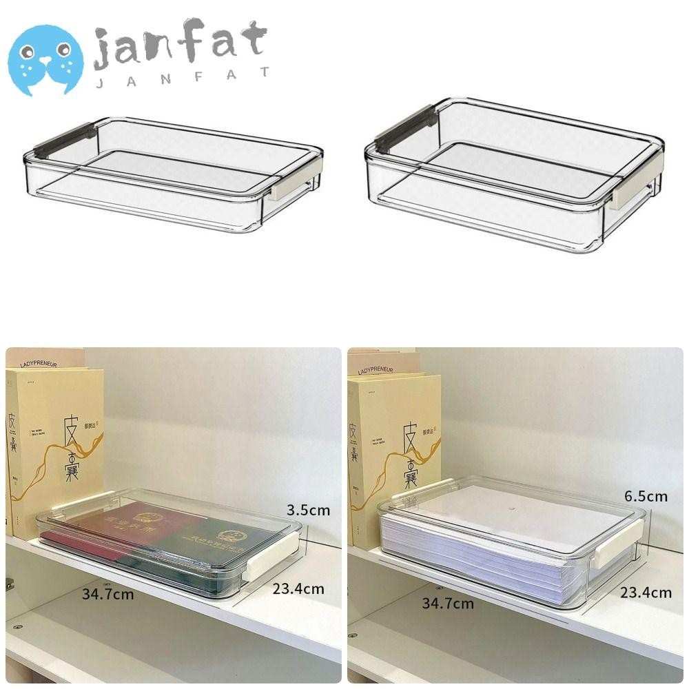 Janfat กล่องพลาสติก ขนาด A4 แบบพกพา สําหรับใส่เอกสาร กระดาษ A4 1 ชิ้น