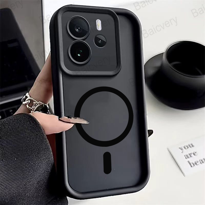 สําหรับ Redmi NOTE 14 4G สีสัน TPU ซิลิโคนฝาครอบ Shock Proof ป้องกัน Fundas Coque พร้อมสติกเกอร์แม่เหล็ก ราคา ถูกที่สุด ดีลบีเคเค