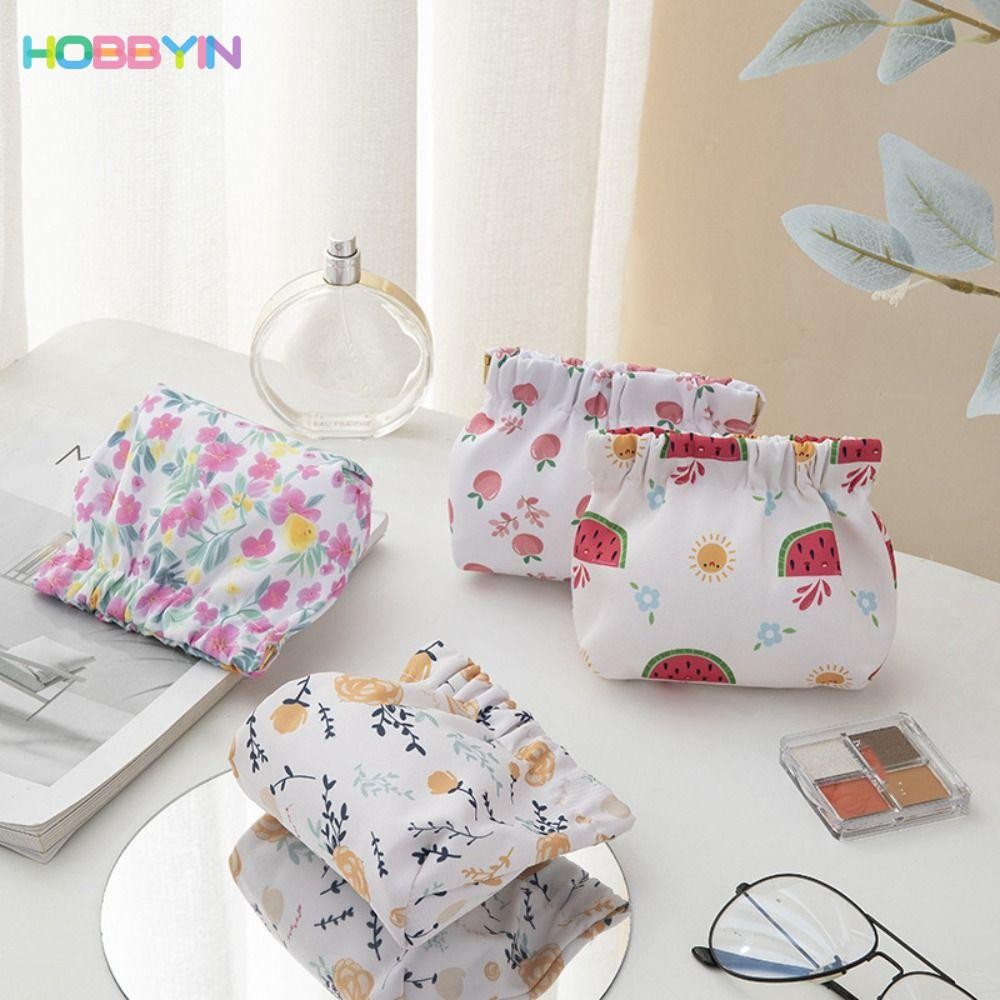 HOBBYIN กระเป๋าใส่เหรียญ ผ้าแชรปเนล ปิดอัตโนมัติ แบบพกพา ขนาดเล็ก สําหรับของขวัญ