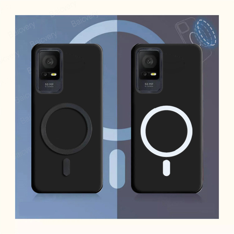 ปลอกสําหรับ TCL 405 T506D 406 T506K 406S 408 พร้อมสติกเกอร์ชาร์จไร้สายกันกระแทกเคสโทรศัพท์ฝาครอบ