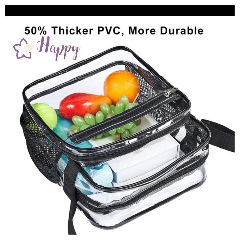 <Happybay> โปร่งใส PVC ไหล่ Crossbody กระเป๋าขนาดใหญ่ความจุกระเป๋าใสกระเป๋าเดินทาง Messenger กระเป๋ากันน้ําลดราคา