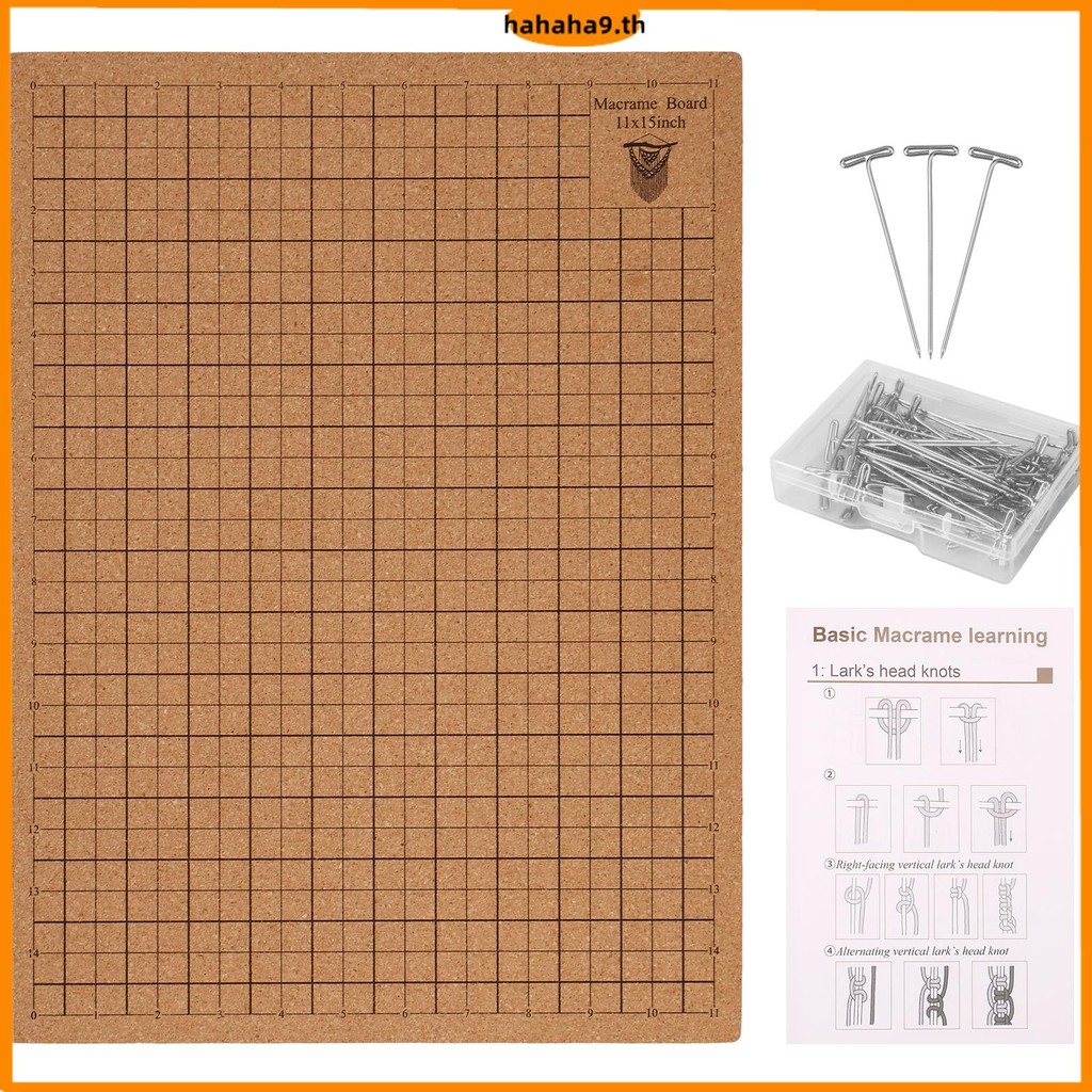 Macrame กระดานพร้อม Pins 12x16in คู่ด้านข้าง Macrame โครงการคณะกรรมการที่มีกริดแบบพกพา Braiding Board พร้อมคําแนะนํา SHOPTKC0793
