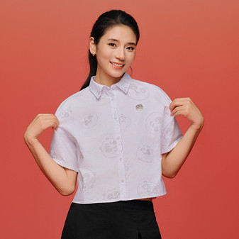 GIORDANO เสื้อเชิ้ตผู้หญิง แขนสั้น Women's Loose Oxford Shirt 05345224