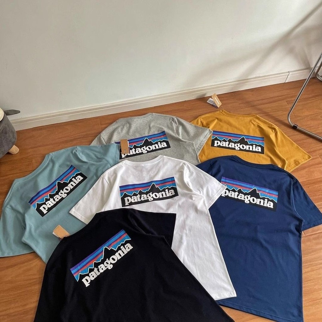 เสื้อยืดแขนสั้น Patagonia พิมพ์ลายโลโก้คลาสสิก แบบ_unisex_และเป็นมิตรกับสิ่งแวดล้อม