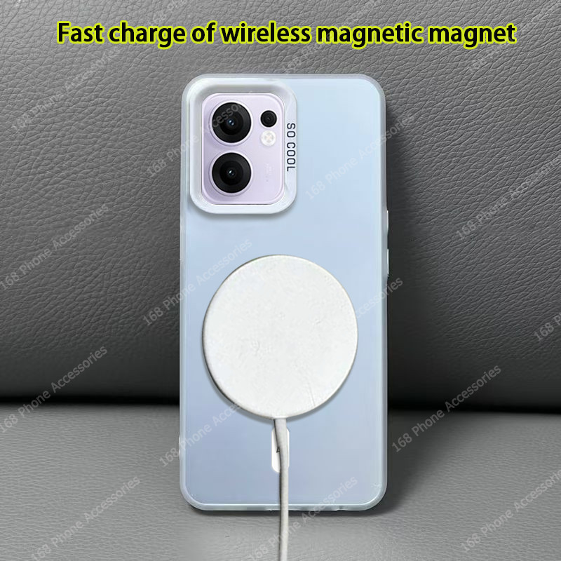 เคส OPPO Reno 13 13F Reno13 5G เคส OPPO Reno 13 Pro 5G เคสโทรศัพท์กันกระแทกแม่เหล็กไร้สายชาร์จนุ่มด้านซิลิโคนขอบแข็งแผ่นหลังกระเป๋าลมนิรภัยสีสันสดใส