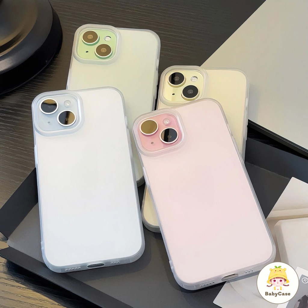สีแข็งสีสดหรูหรารูขนาดใหญ่ที่มีความโปร่งใส เคส iPhone 13 11 15 14 12 Pro Max 7Plus XR 8 7 15 14 Plus X XS MAX SE 2020