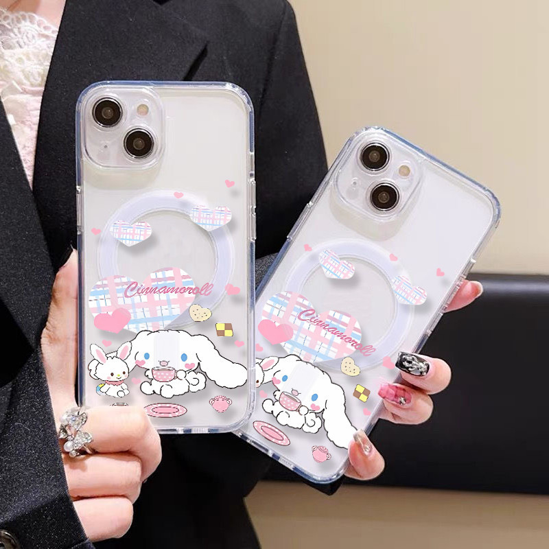 🦋🦋แม่เหล็ก เคสใสกันกระแทก เคสสําหรับไอโฟน 11 เคสชาร์ได้ สำหรับ IPhone17 16 15 14 13 12 11 Pro MAX 8 7 15 Plus 16 xsmax