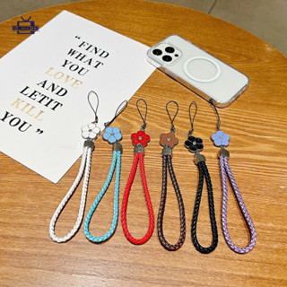 สีแฟชั่นดอกไม้สายรัด เชือกคล้องโทรศัพท์มือถือใบโคลเวอร์สี่แฉ…