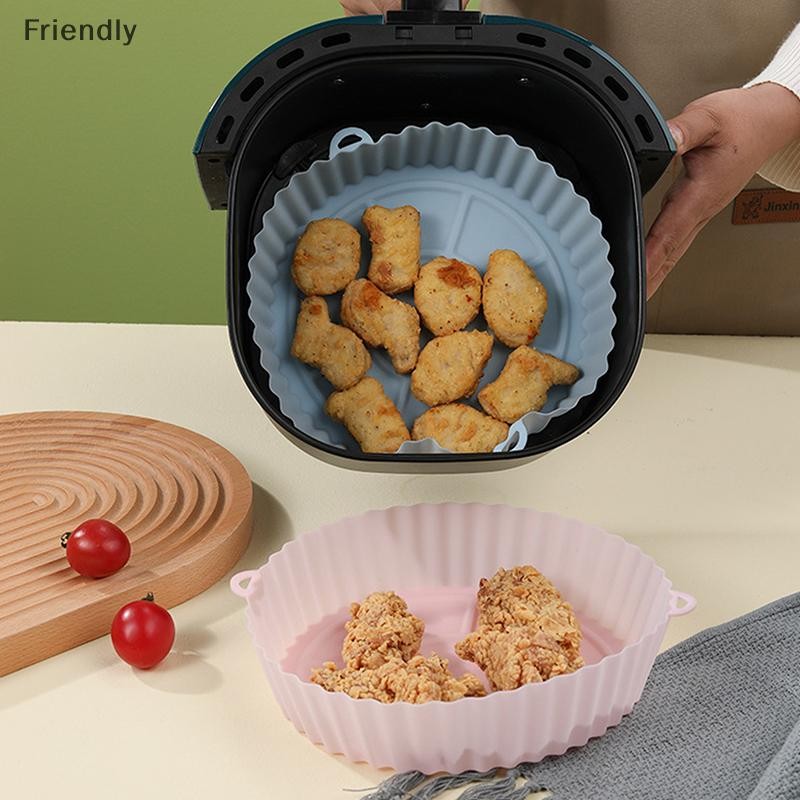 [Friendly] ซิลิโคนหม้อทอดอากาศเตาอบถาดอบพิซซ่าไก่ทอด Airfryer ตะกร้าซิลิโคนนํากลับมาใช้ใหม่ Airfryer Pan Liner อุปกรณ์เสริม Boutique