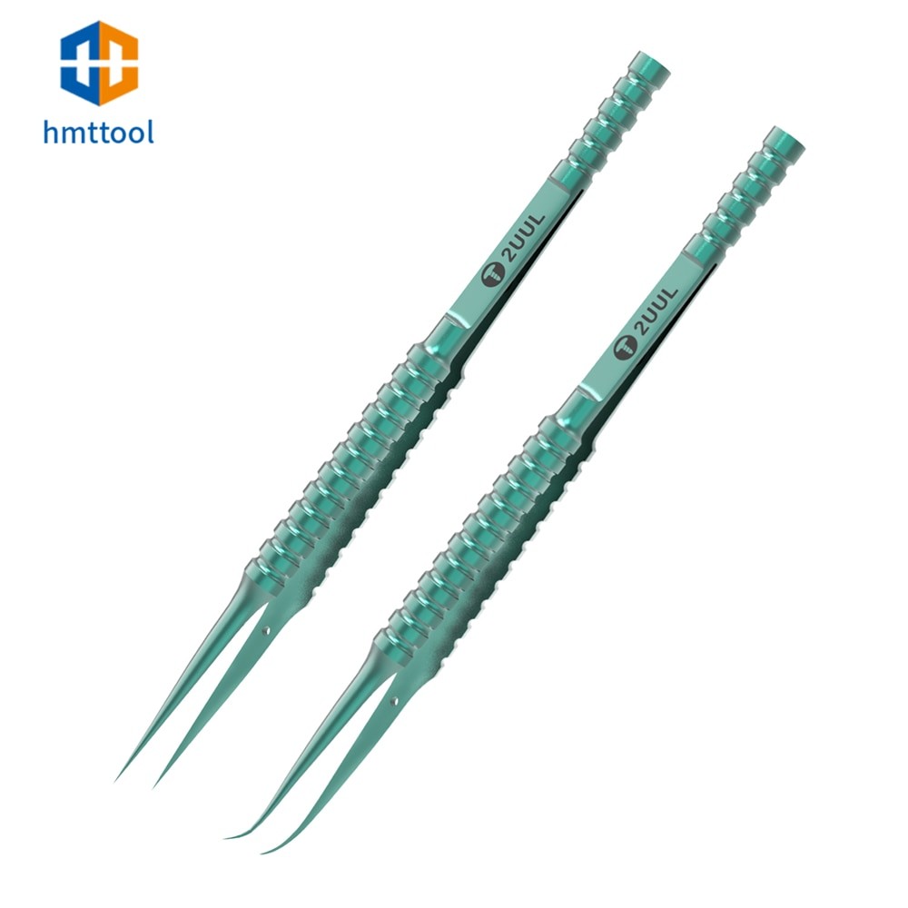 2UUL TI01 Titanium Alloy ไทเทเนียมอิเล็กทรอนิกส์ Precision แหนบโค้งตรงสําหรับซ่อมโทรศัพท์มือถือกล้องจุลทรรศน์พิเศษ Fngerprint Fly Line