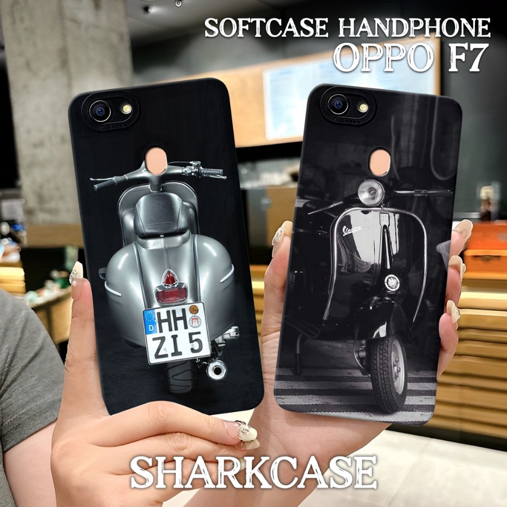 เคส HP [SHARKCASE] Oppo F7 / F7 YOUTH / Oppo F9 / F9 PRO / REALME 2 PRO Cool Modern Vespa Motorcycle